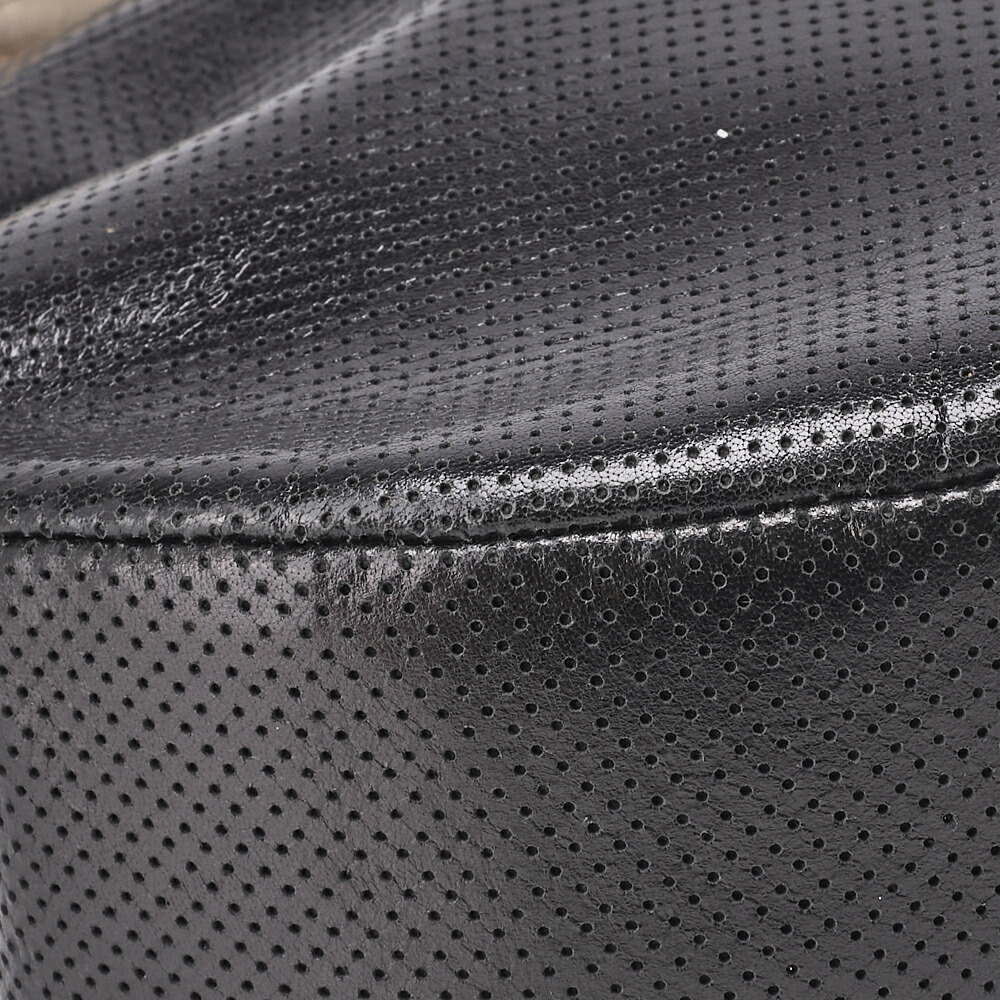 Chanel shoulder bag tote black white perforated leather - Picture 8 of 9